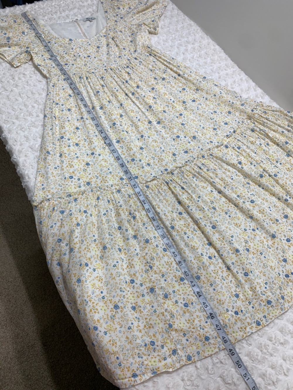 Madewell Folkmagic Floral Flutter Sleeve Tiered Midi Dress Sz 6 - Picture 14 of 14